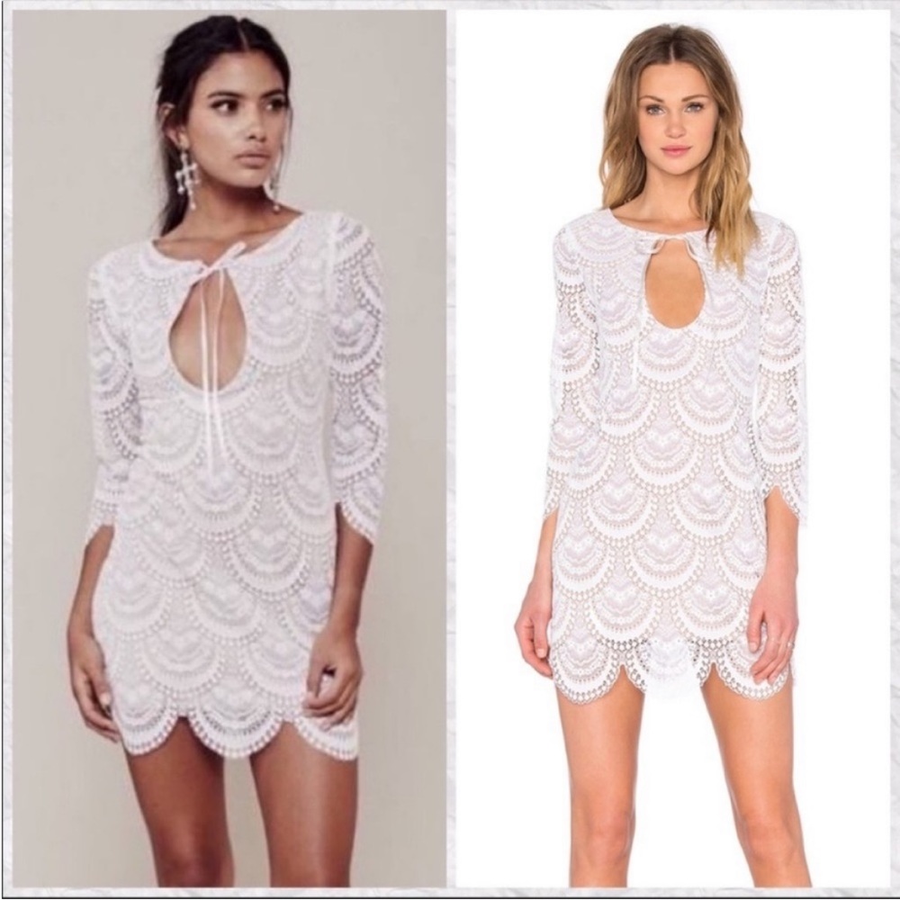 For Love & Lemons 3/4 Sleeve Rosalita Mini Dress